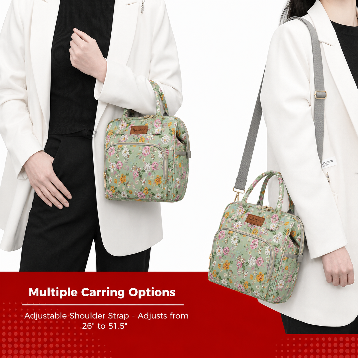 Green Floral Lunch Bag